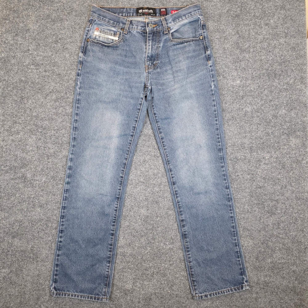 Ecko Unltd Slim Straight Jeans Mens 30WX31L Blue Denim Streetwear Skateboarding